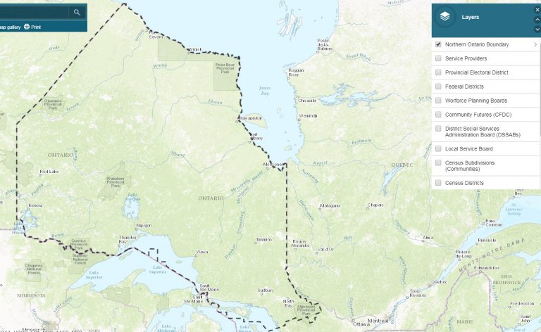 A new service boundary map has launched for Northern Ontario.