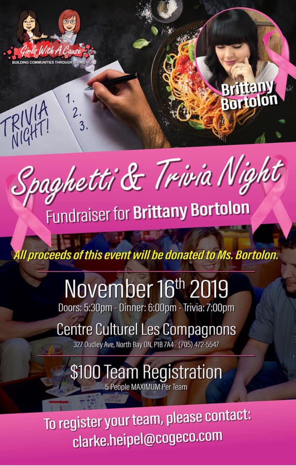 Trivia night set to benefit #BrittsBevy - My West Nipissing Now