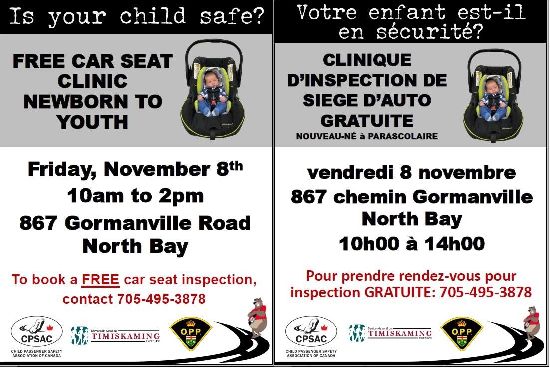 Car seat clinic set to go tomorrow - My West Nipissing Now