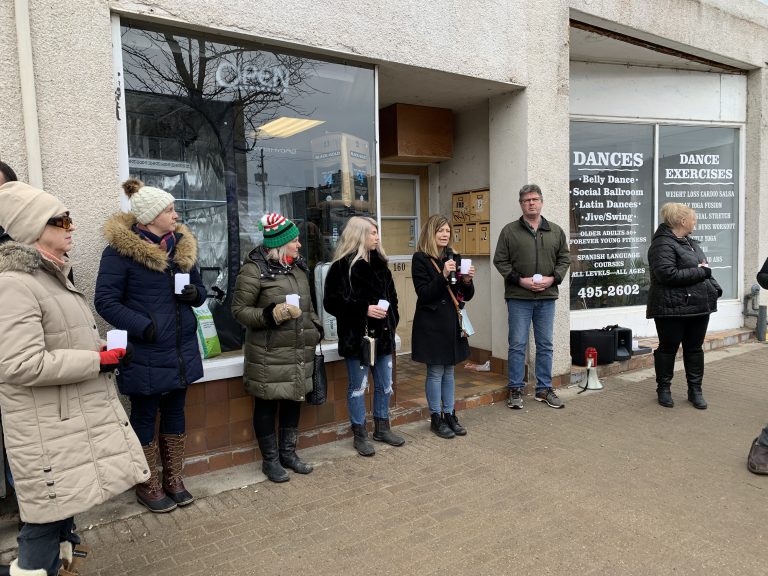 Vigil held in front of Fedeli’s office over 29 cut beds