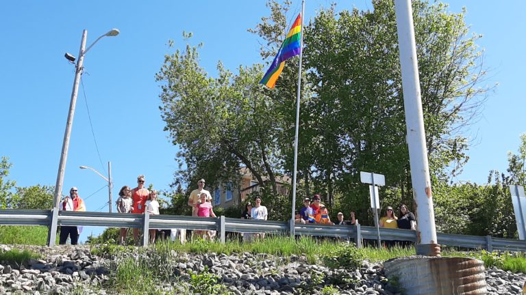 Pride Flag flies at Minnehaha Bay