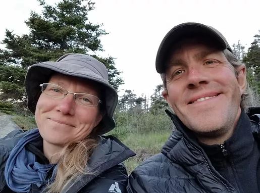 Married couple hiking across Canada