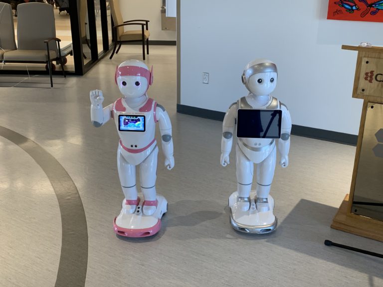 Companion robots interacting with local seniors