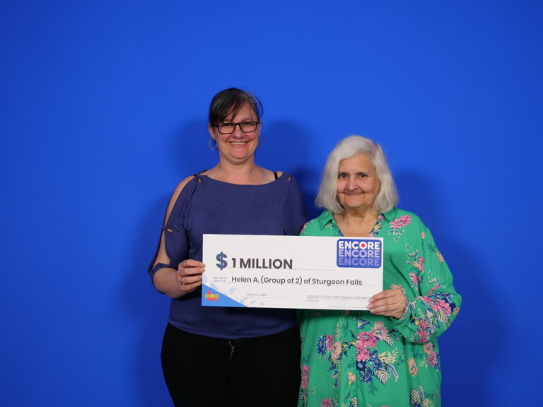 Mother and Daughter from Sturgeon Falls celebrating $1M ENCORE win